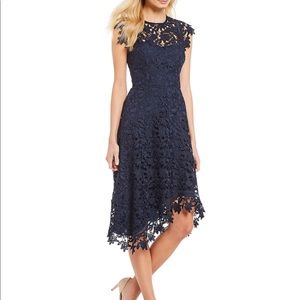 Eliza J Asymmetric Lace Dress